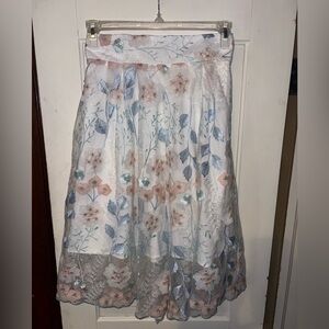 Chicwish pink and blue floral skirt